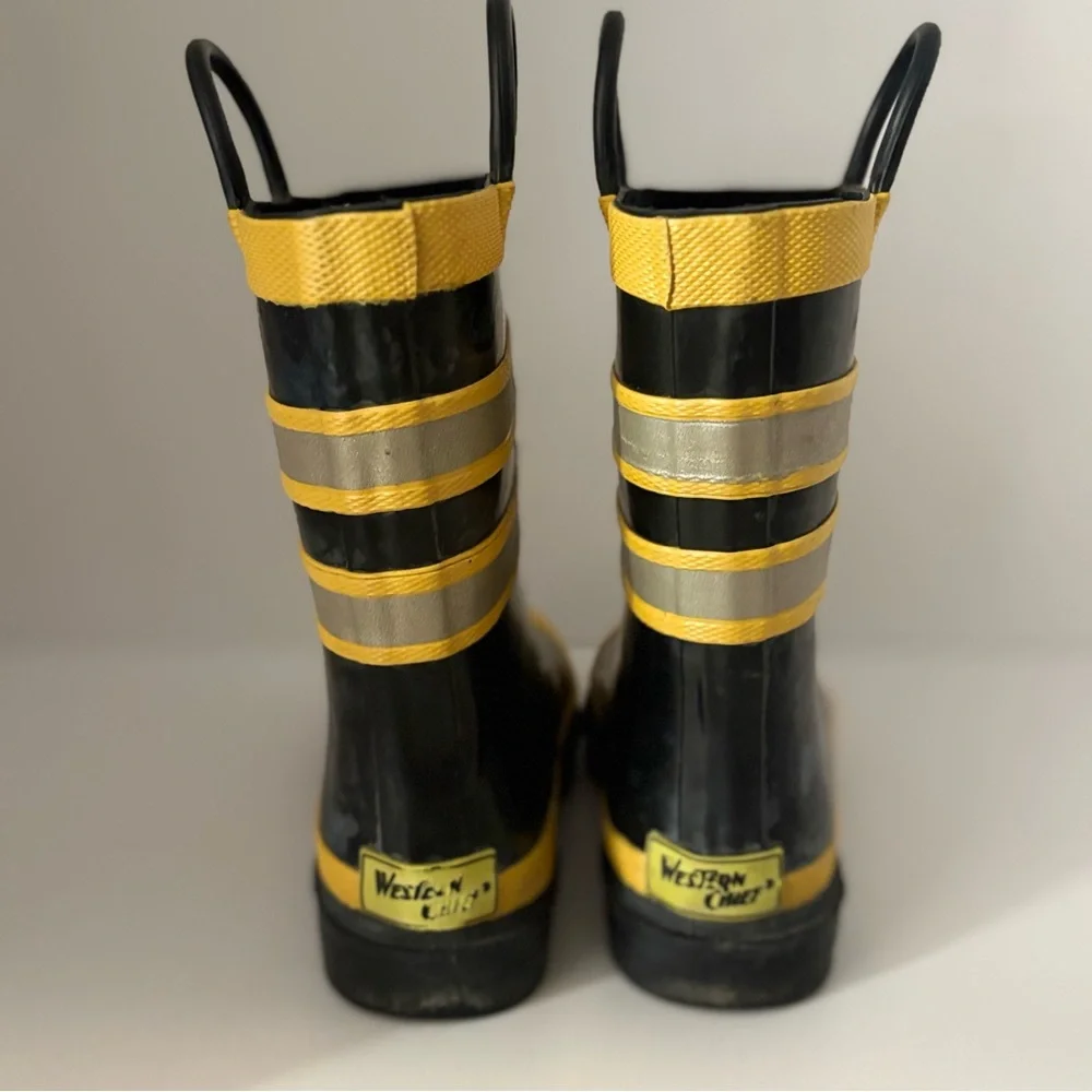 Western Chief Fireman Waterproof Rubber Rain Boots Boys Size 9/10